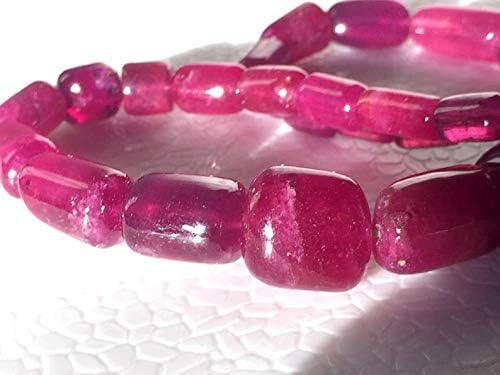 14 Inch Ruby Glass Filled Plain Tumbles, 5-15mm Ruby Necklace, 30 Pcs Glass Filled Ruby Oval Beads, Ruby Jewelry, Ruby Necklace