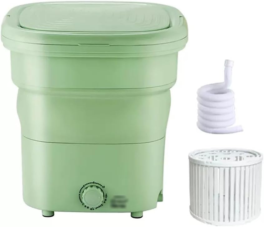 Portable Washing Machine, Foldable Washing Machine, Washing Socks And Underwear Special Washing Machine, Suitable For Apartments, Laundry, Camping, Travel 260W With Dehydration Basket (Color : Pink,