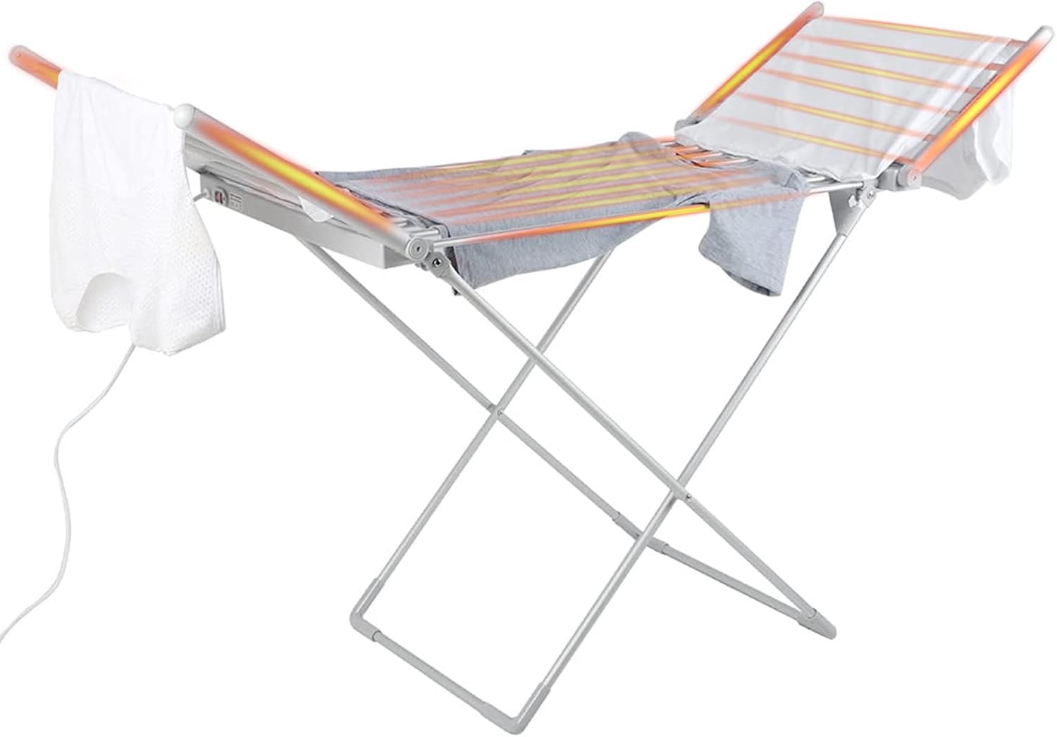 Electric Clothes Dryer, Heated Clothes Dryer Rack Foldable Standing Clothes Airer with 45-55℃ Constant Temperature Heating, Electric Towel Warmer Rack Clothes Drying Rack for Home Apartment