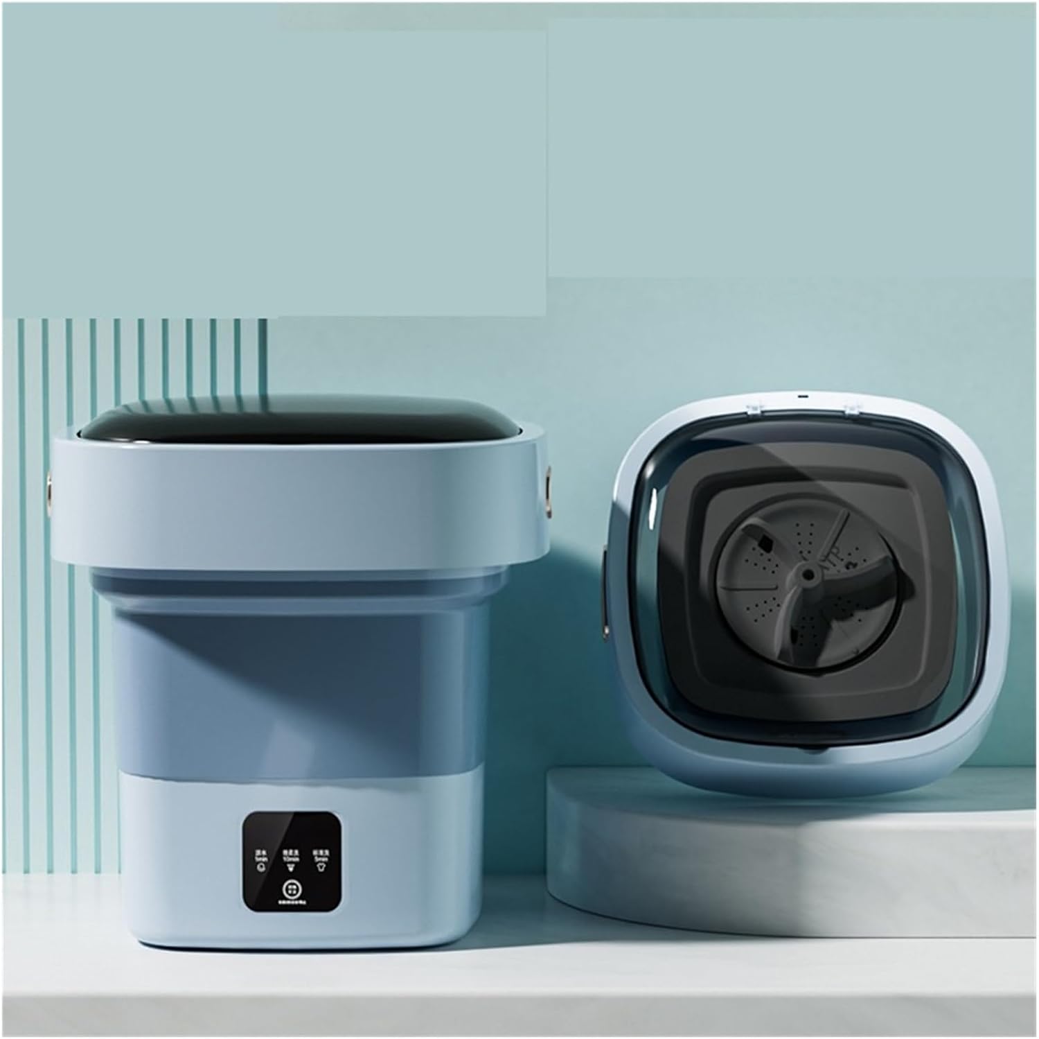 Portable Washer, Portable Washing Machine,Folding Washing Machine, Deep Cleaning Underwear, Small Clothes,for Apartments, Homes, and Dorms(Blue)