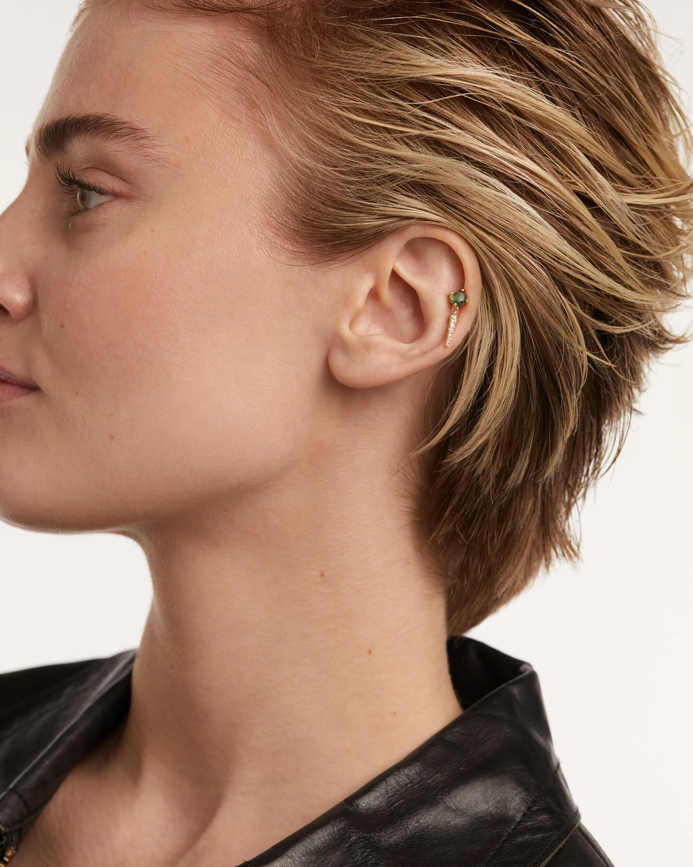 Yoki Moss Agate Single Earring