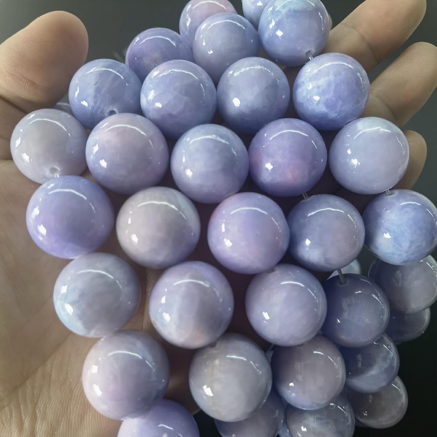 Bodhi Purple Jadeite Loose Beads Purple Chalcedony Crystal Beads Handmade DIY Word Beads Bracelet String Trendy Jewelry Materials (Color: A, Size: 6mm) (A 14mm)