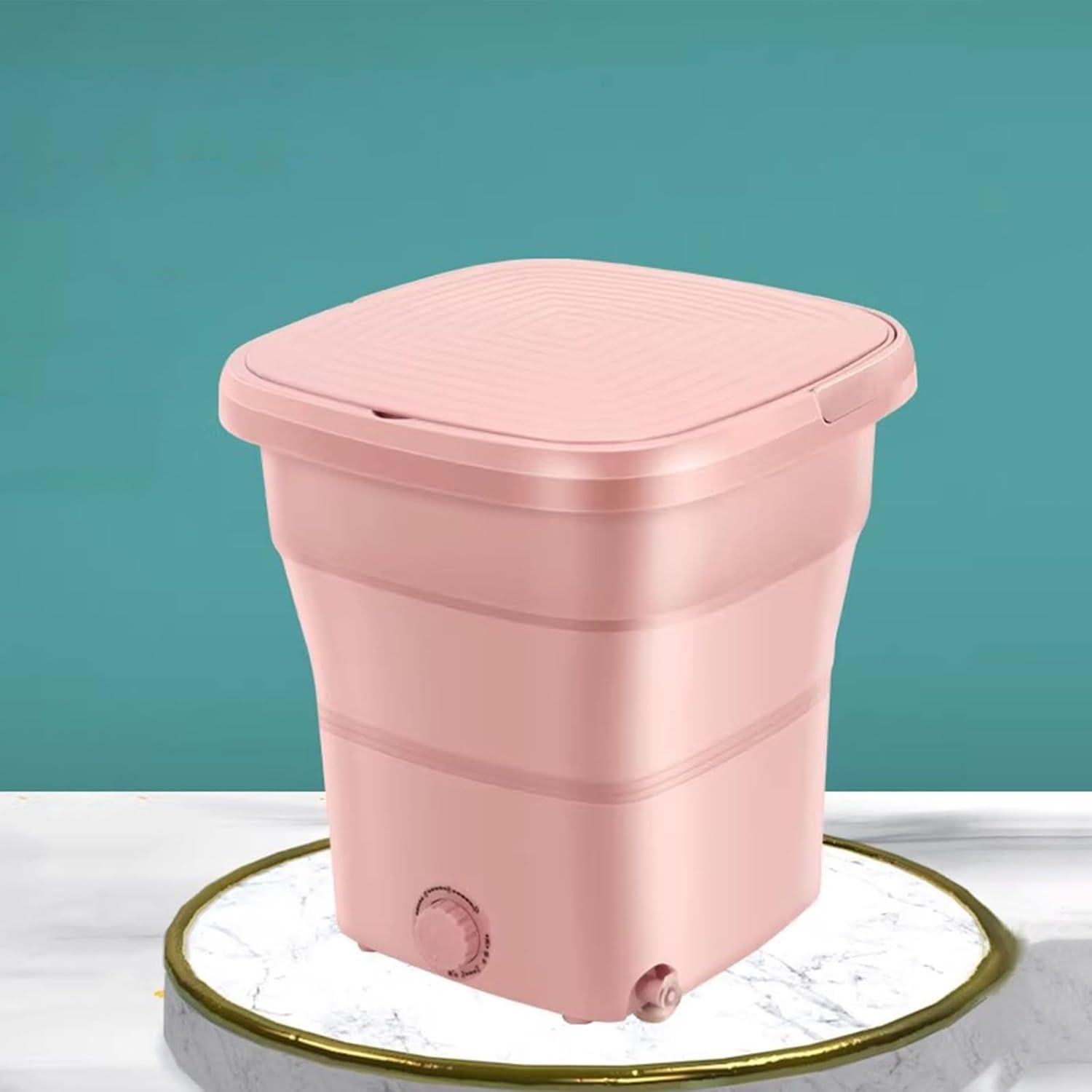 Portable Mini Washing Machine, 12L 2 In 1 Collapsible Mini Washer, Foldable Small Smart Laundry Machine, for Travel, Apartment, Dorm, Camping, RV, Underwears, Socks, Baby Clothes(Pink)