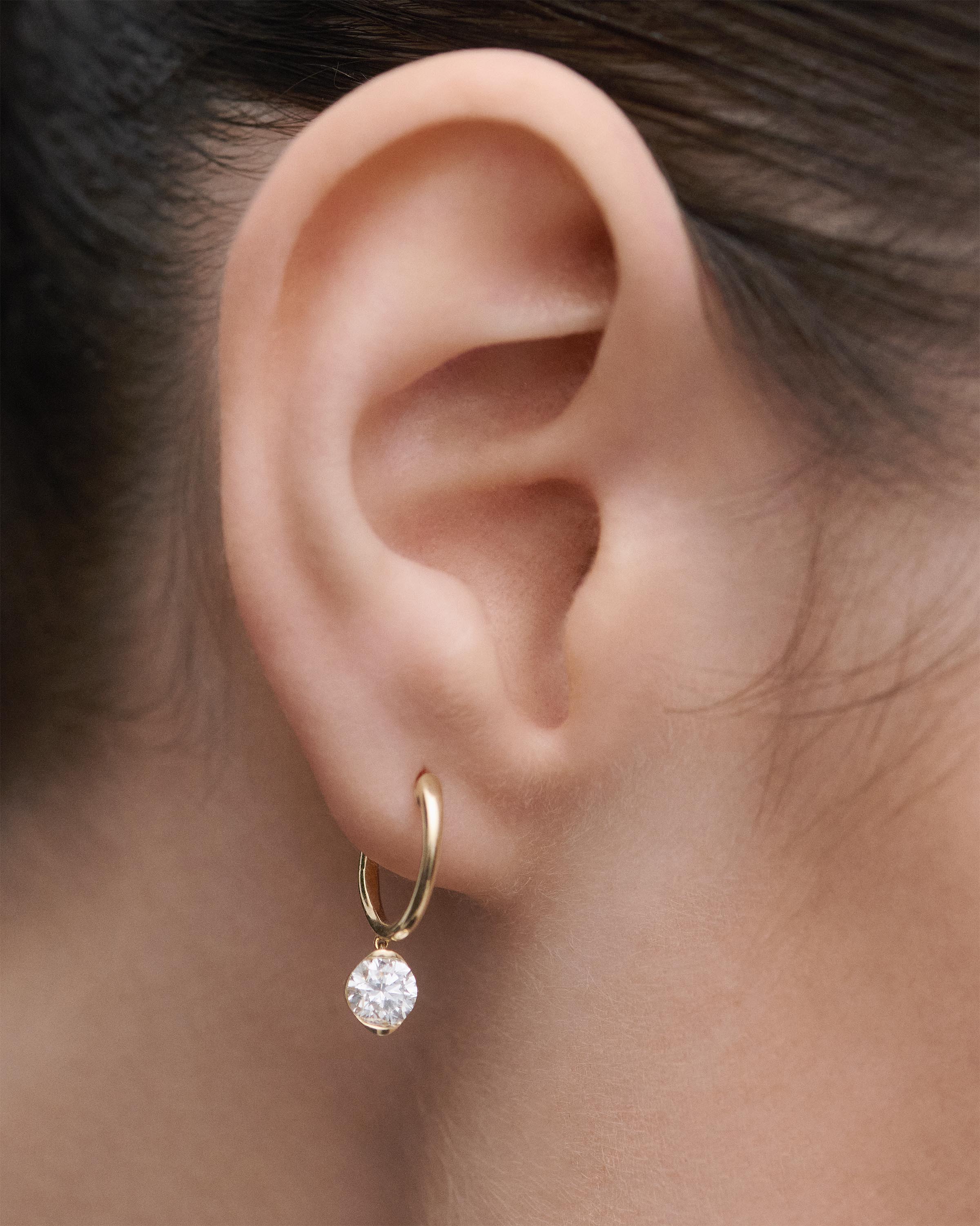 Diamond and gold Grace hoops