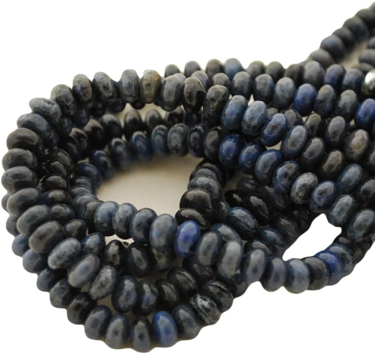 13 inch Strand of Natural gem Dumortierite, 6x4mm rondelle Faceted Beads for DIY Jewelry Making. | Beads_03648