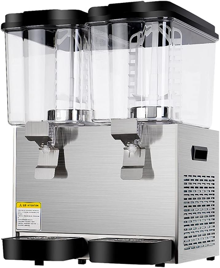 Dual-Temperature Beverage Machine, Double-Cylinder Juice Machine, Cold Drink Machine, Buffet, Freshly Adjusted Milk Tea Machine, Hot Cold Multifunctional Stainless Steel 22L Per Can