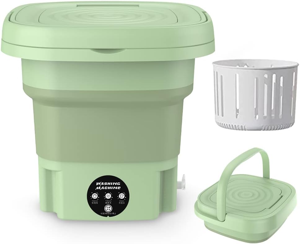Mini Washing Machine, Foldable Ultrasonic Turbo Washing Machine，for Small Clothing,Underwear Suitable for Home, Business, Travel, College Room, RV, Apartment