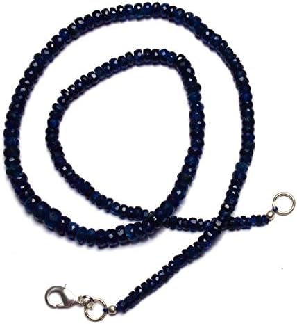 Natural Gemstone Super Quality Nepal Kyanite 4 to 5MM Faceted Rondelle Beads 16.5 Inch Full Strand Fine Qulaity Beads Finished Necklace
