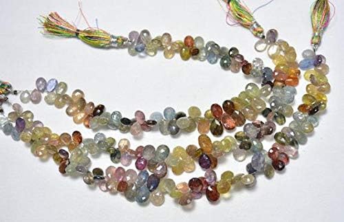 Multi Sapphire Gemstone Beads, Natural Sapphire Faceted Pear Beads, Gemstone for Jewelry, 6x8mm - 7x9mm, 9 Inches Strand Code-HIGH-31114