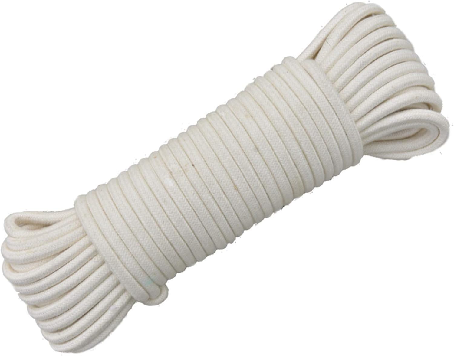 Cotton String Ball, Elastic cord, thread beading string,Macrame Cotton Rope 100M,Macrame Cord Soft Strong,Twisted Core-spun Rope,Multifunction Hand-woven Clothesline Binding Rope Flagpole Rope,White-5