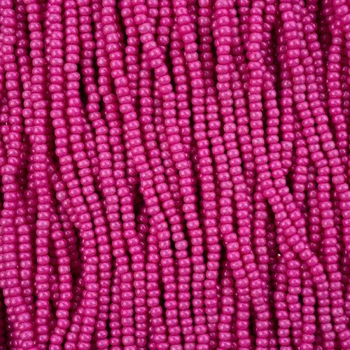 Czech Glass Seed Beads 10/0 (2.3mm Diameter) Terra Intensive Pink Strung DIY Jewelry Making Beads - 500g Bulk Bag by Preciosa (Jablonex)
