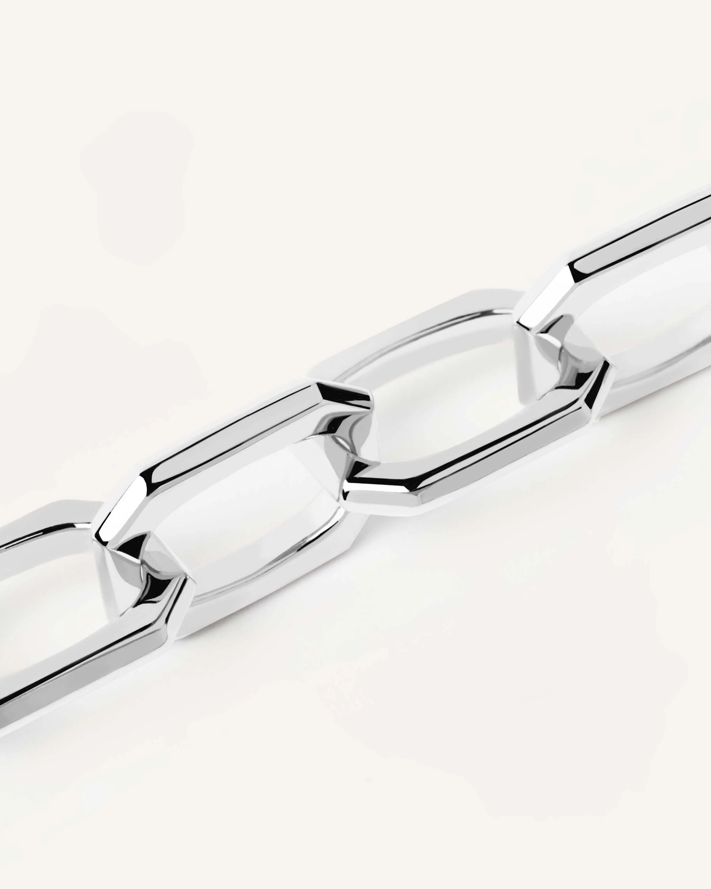 Large Signature Chain Silver Necklace