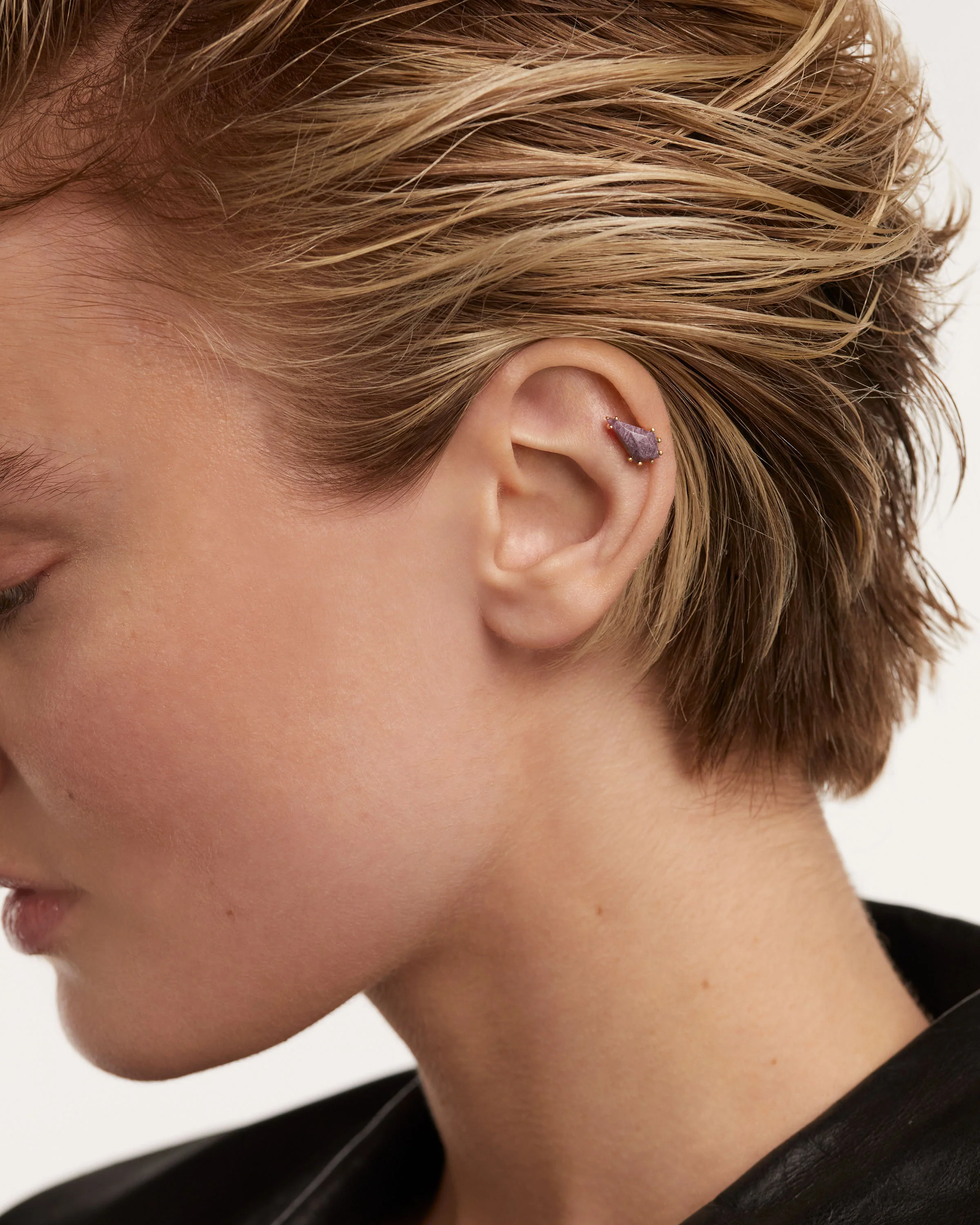 Akiro Charoite Single Earring