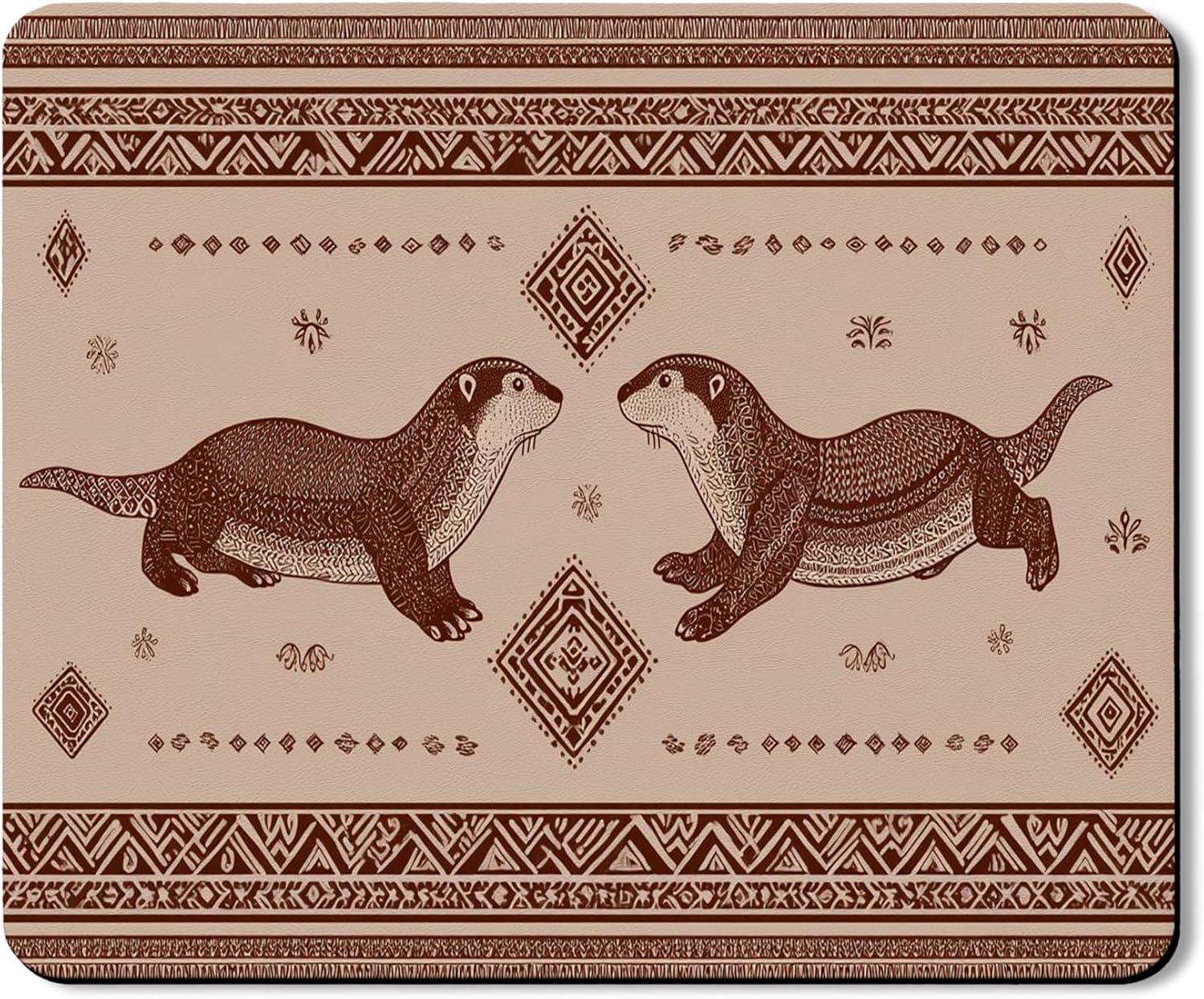 Otter Washer Dryer Top Protector Mat, Vintage Animal Patterned Laundry Machine Dust Covers, Rustic Rubber Anti-slip Waterproof Washer And Dryer Mats for Home 20x24 Inch