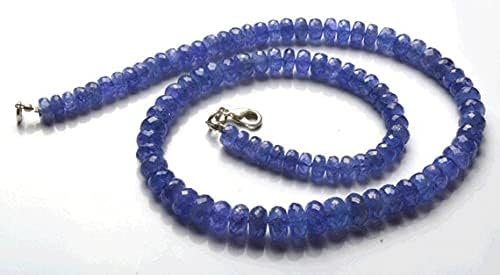Beads Gemstone 1 Strand Natural 17 Inch Strand Super Finest, Super Rare,Ultimate Quality Tanzanite Necklace Faceted Rondelle Big Size Beads 6.5 to 10 MM Code-HIGH-21602