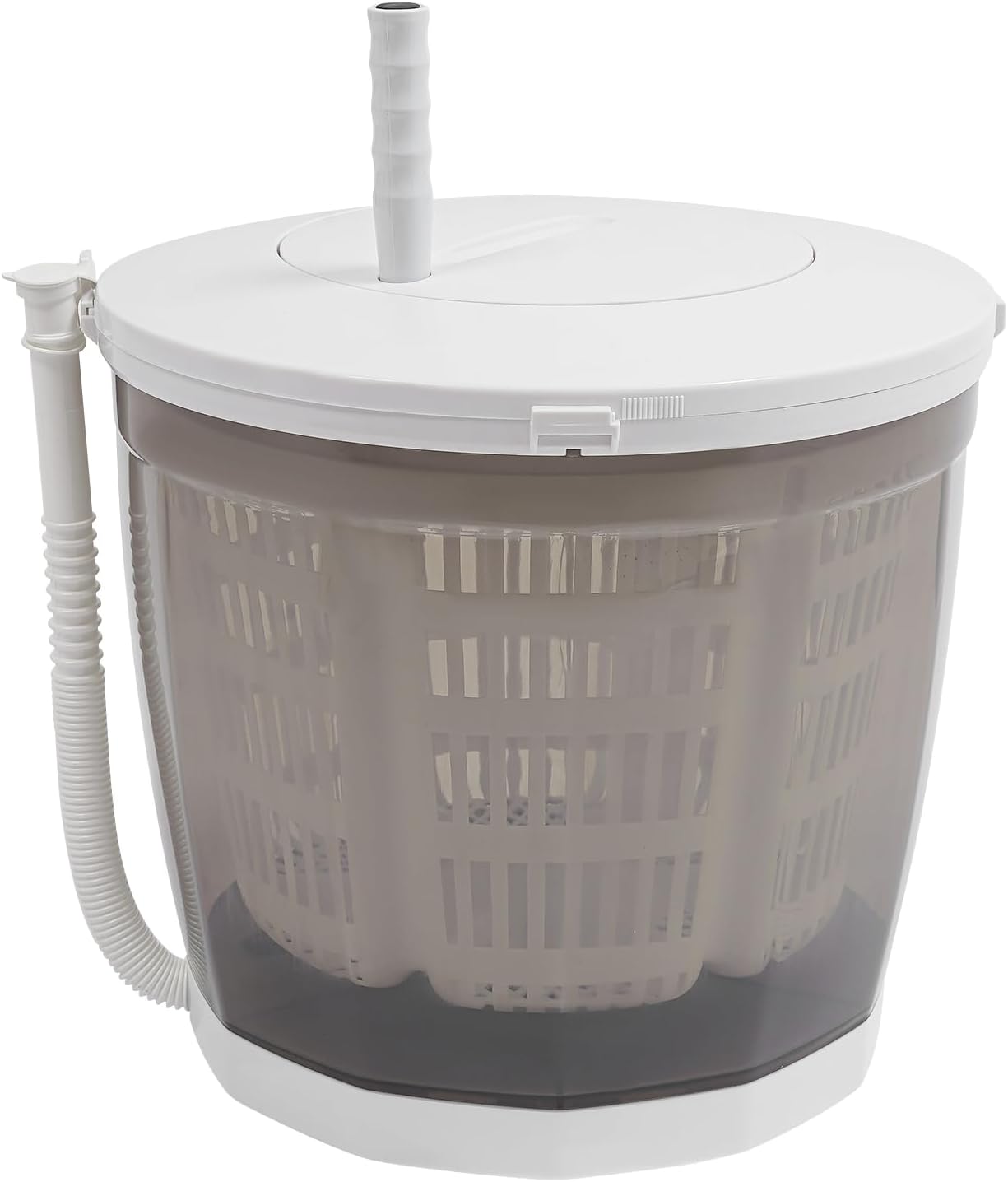 2 in 1 Non-Electric Washing Machine, Compact Washer Spin Dryer, Grey Mini Manual Washing Machine for Clothes Hand Crank Washer Portable Clothes Spin Dryer for Camping, Apartments, RV