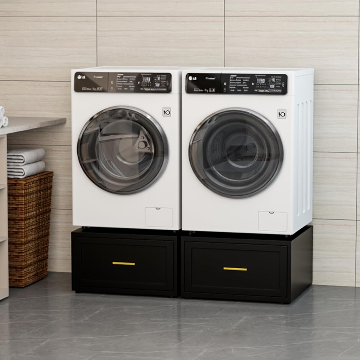 2 Pack Laundry Pedestal Heavy Duty Metal Washer and Dryer Pedestals, 16