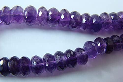 8 inche Amethyst Rondelle Micro Faceted Beads 7 to 10 mm