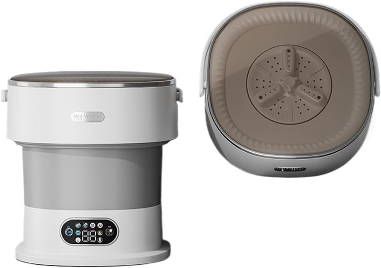 Mini Washing Machine, Portable Washing Machine, Light Luxury 13L Foldable Washer and Dryer, Small Washing Machine for Underwear,Underwear Washer(Gray)