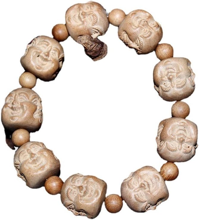 Mascot Wooden Crafts Wood Carving Art Wood Decoration Artwork 东加老山檀香雕刻珠四面佛佛珠手串2.0 1.8 1.5(东加老山檀香四面佛15M)