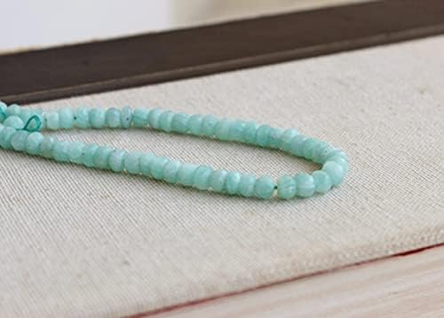 Amazonite Gemstone Faceted Rondelle Aqua 6 to 6.5mm 8