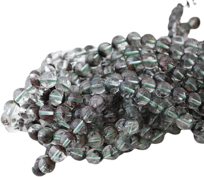 13 inch Strand of Natural gem Green Phantom, 10mm Round Smooth Beads for DIY Jewelry Making. | Beads_04453