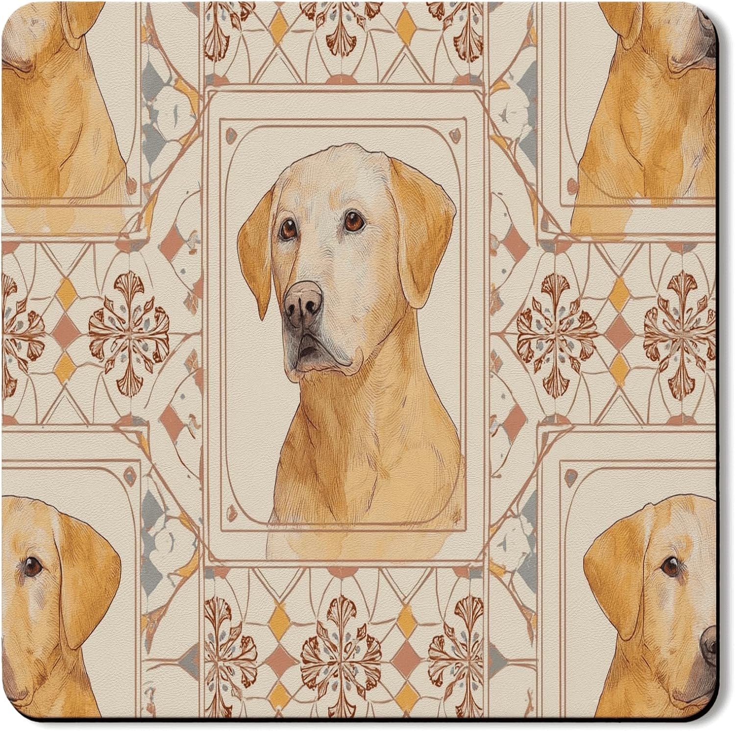 Labrador Washer Dryer Top Protector Mat, Vintage-inspired Labrador Dog Design Laundry Room Covers, Spring Decorative Rubber Anti-slip Waterproof Mats for Appliance, Cute Dog Theme 24x24 Inch