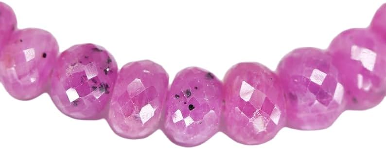 13 inch Strand of Natural gem Pink Sapphire, 5-7mm rondelle Faceted Beads for DIY Jewelry Making. | Beads_06386