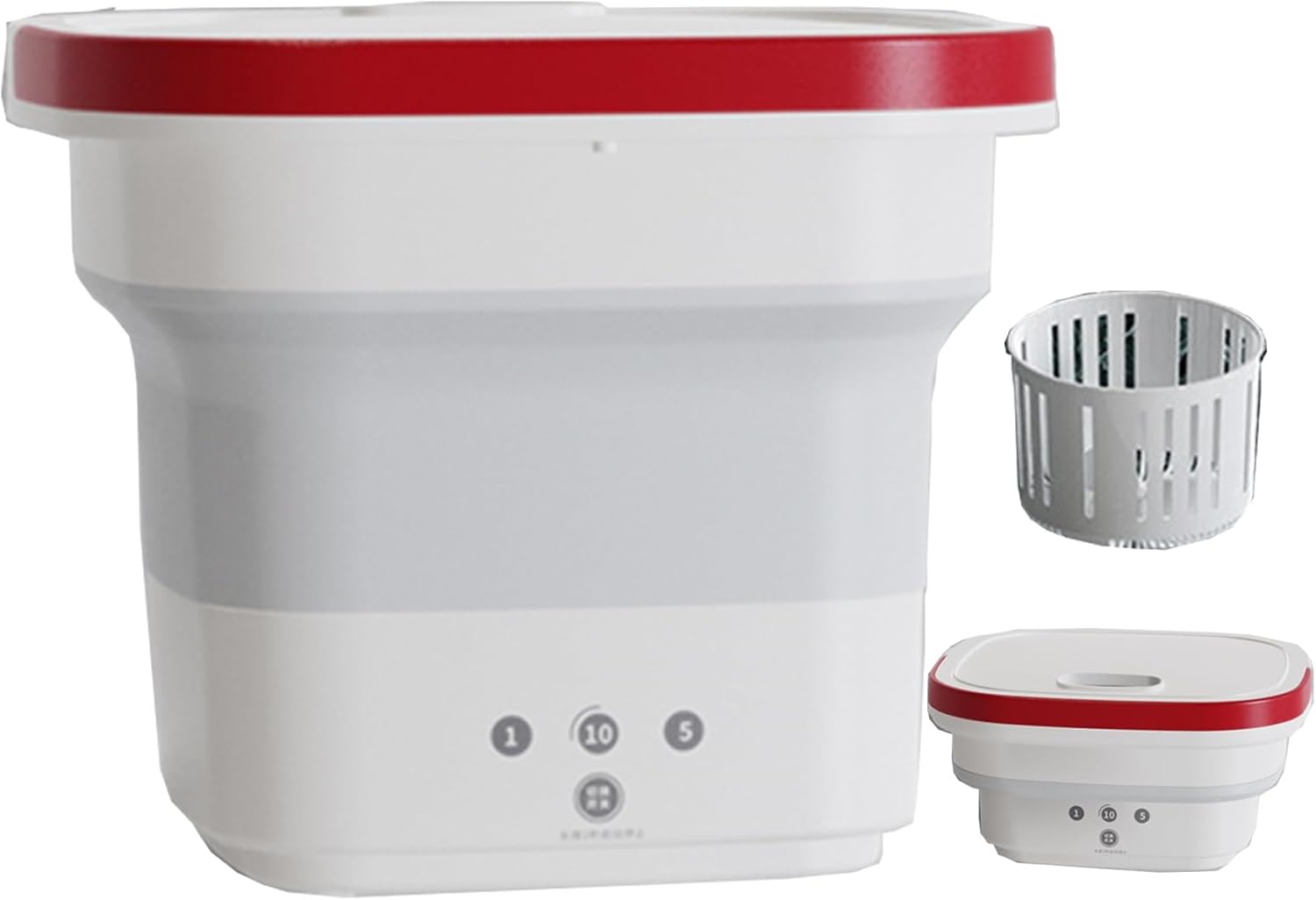 4.5l Portable Washing Machine, Mini Washing Machine Foldable, Small Washer Machine Mini, with Drain Basket for Apartment, Laundry, Camping, Rv, Travel, Underwear, Personal, Baby (Color : Pink)