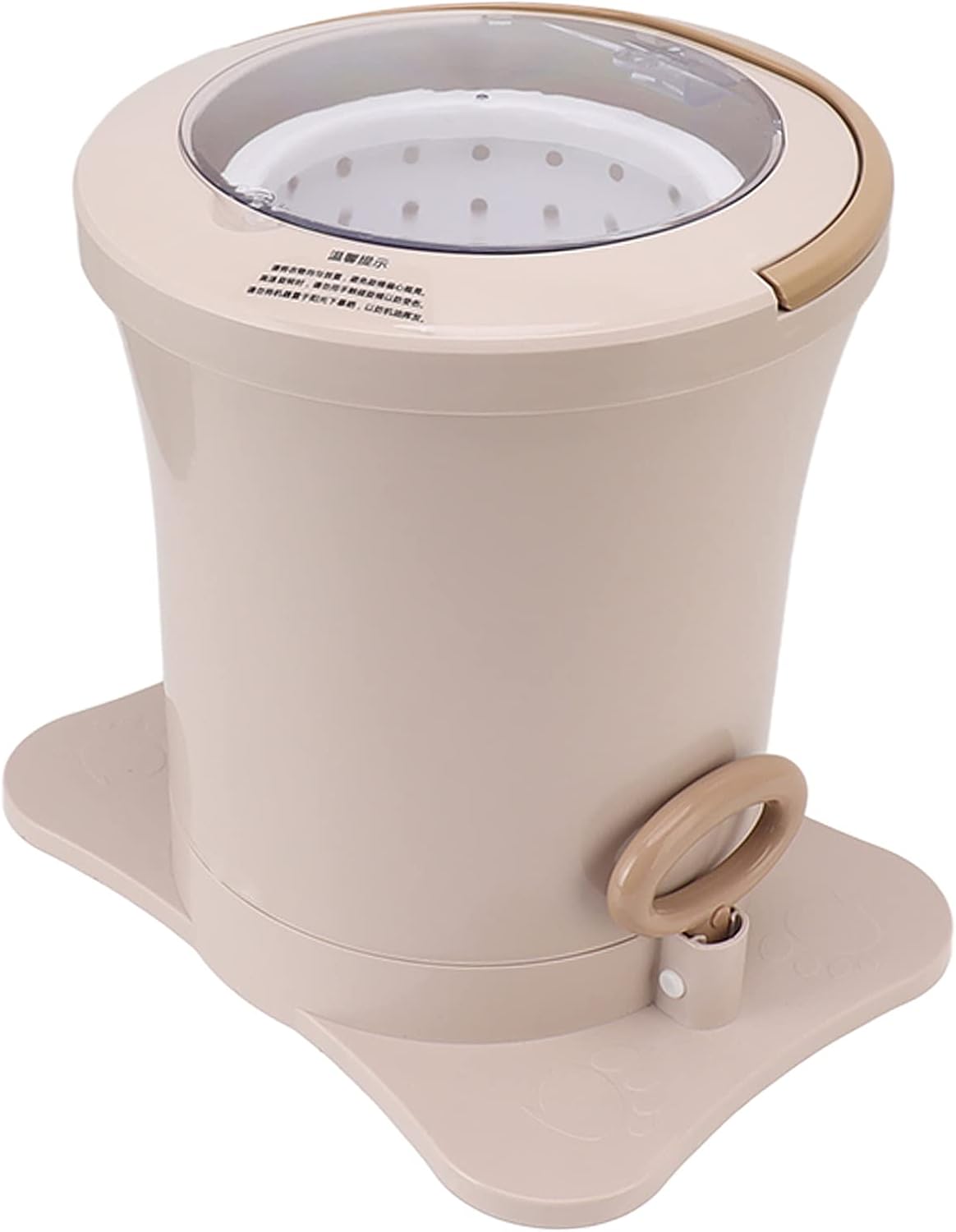 GLOGLOW Laundry Washer Manual Dewatering Machine, Hand Pull Clothes Dehydrator, 2500RPM, ABS Material, for Dormitory and Small Loads, 4000g Home Appliances (Apricot)