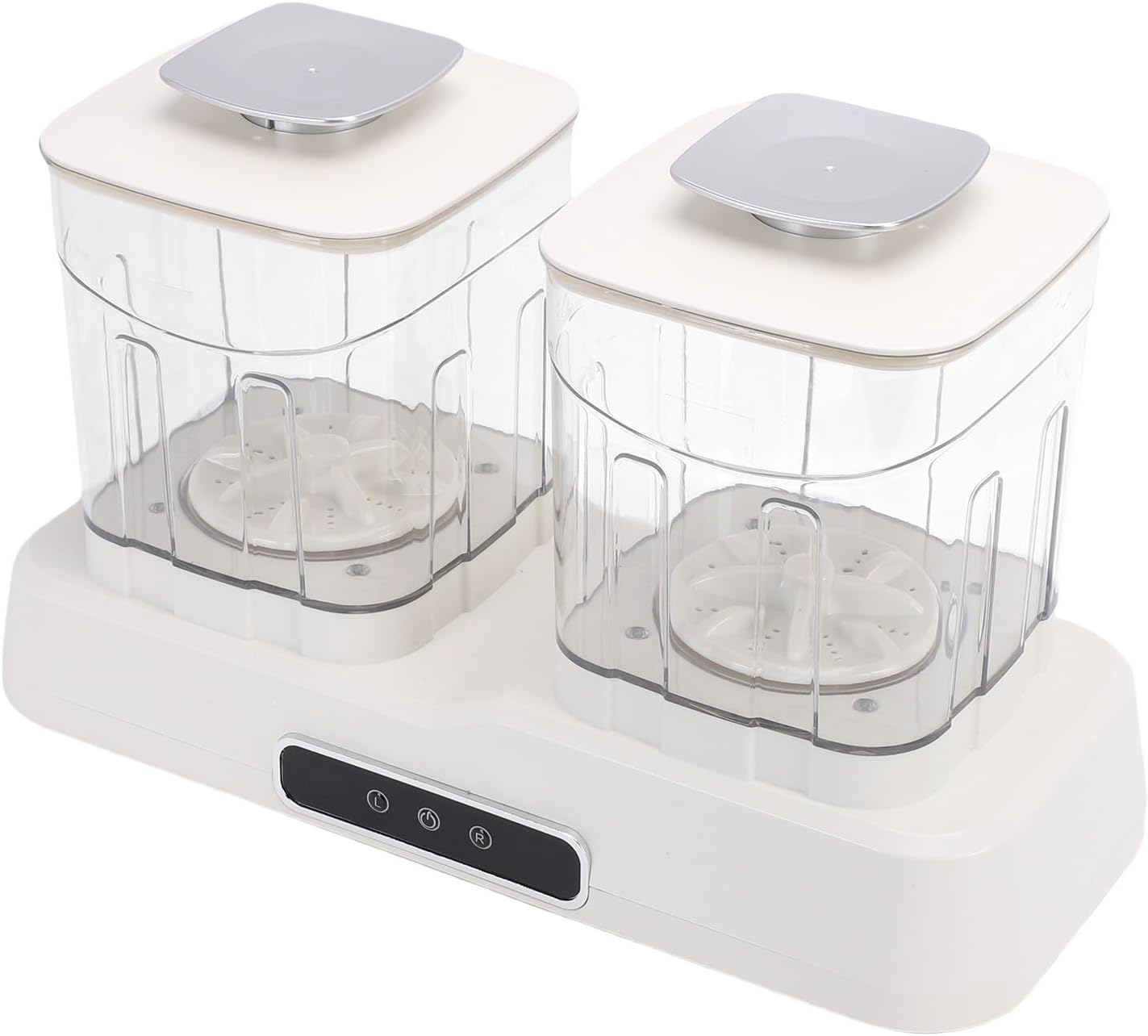 Diydeg Portable Mini Washing Machine, 2L Dual Chamber Underwear Washer with 2000mAh Rechargeable Battery and Ultrasonic, for Socks Baby Clothes Travel Dorm and RV