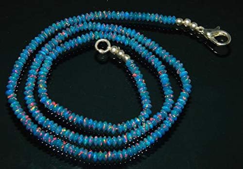 ethiopian blue jelly opal rondelle beads strand size 3 mm loose semiprecious 17''