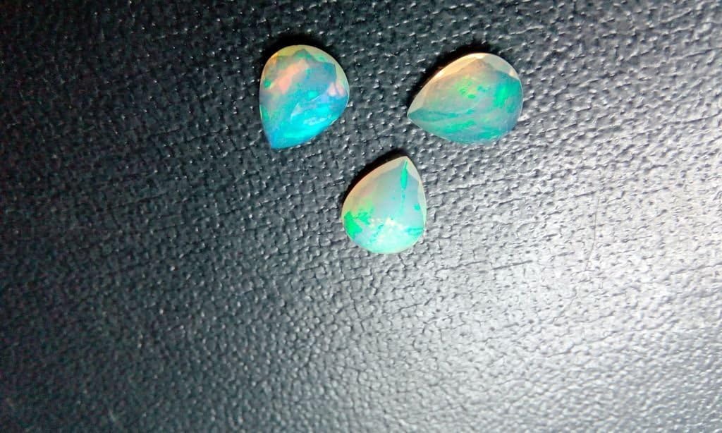 natural ethiopian opal 12x16mm faceted pear 5pcs lot