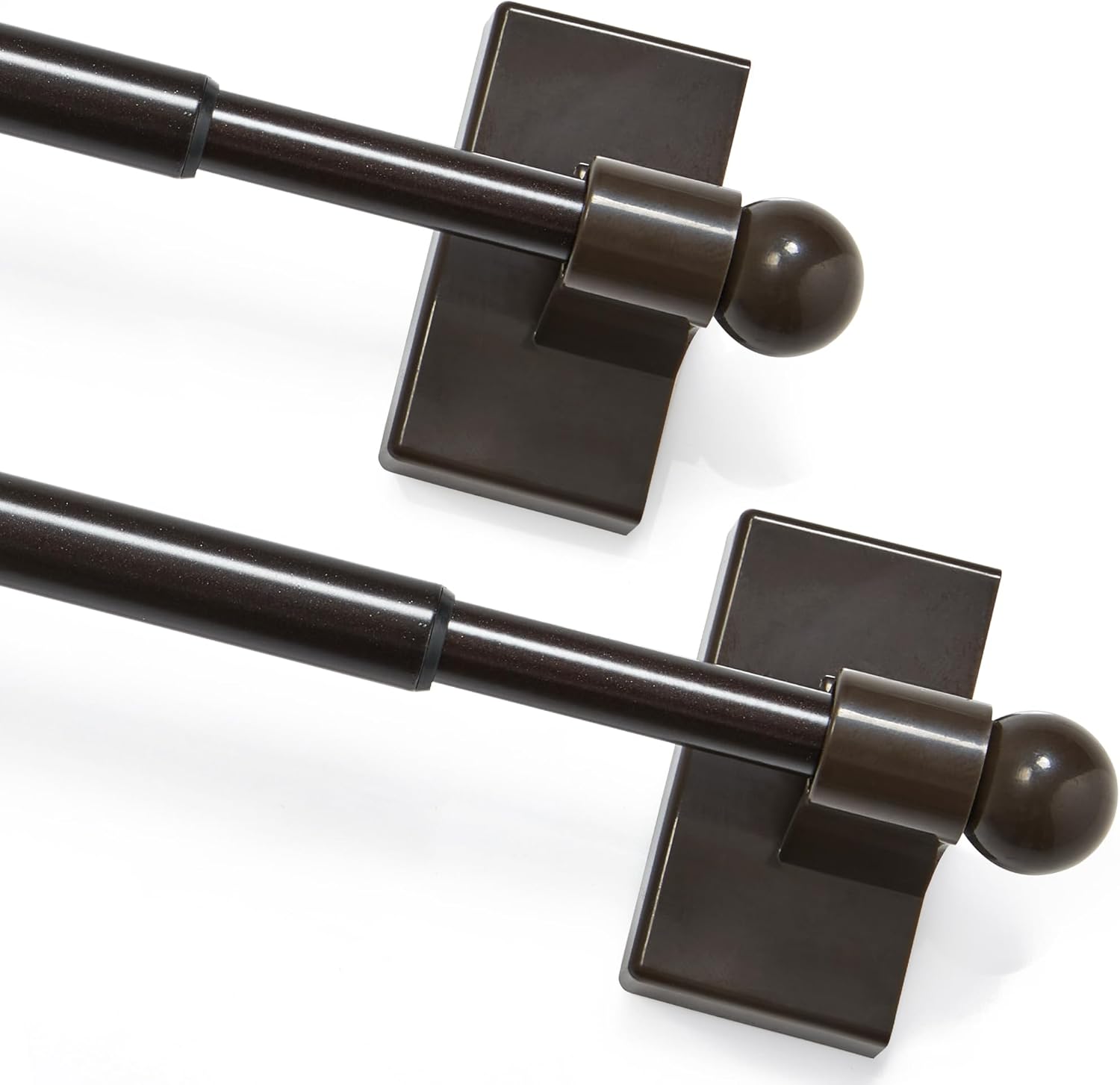 Deconovo Magnetic Curtain Rods for Appliances & Doors, 4‑Pack Adjustable 9-16 Inch, No‑Drill Stainless Steel Rods, Powerful Magnet, Ideal for French Doors, Laundry & Office