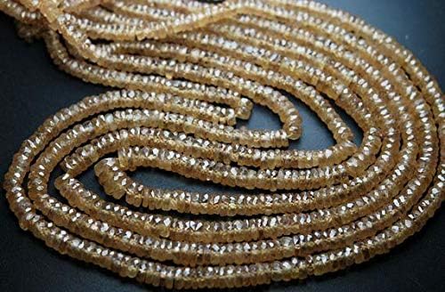 8 Inch Strand,Very Rare,Finest Natural Zircon Faceted Button Beads,4.5-5mm Code-HIGH-55541