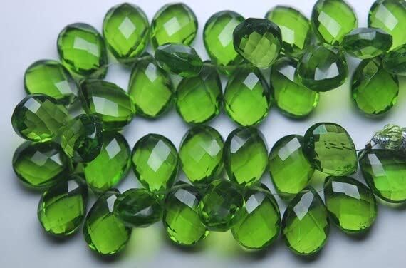 7 Inch Strand.Super Finist,VESSONITE Quartz Faceted Pear Shape Briolette,10x14 mm