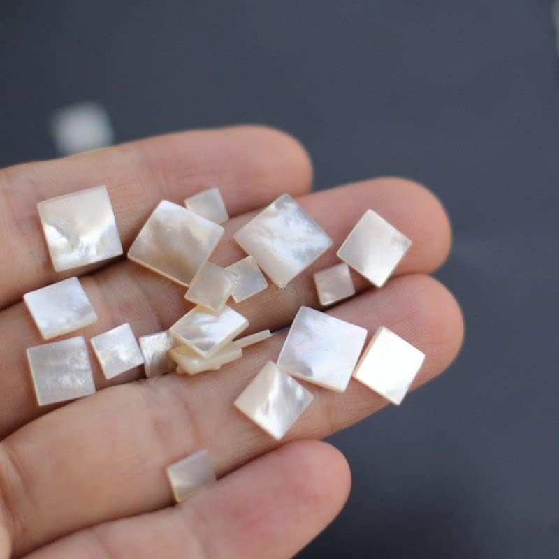 Davitu 100pcs Square Shape Loose Mother of Pearl Shape mop Shell Beads - (Item Diameter: 10mm)