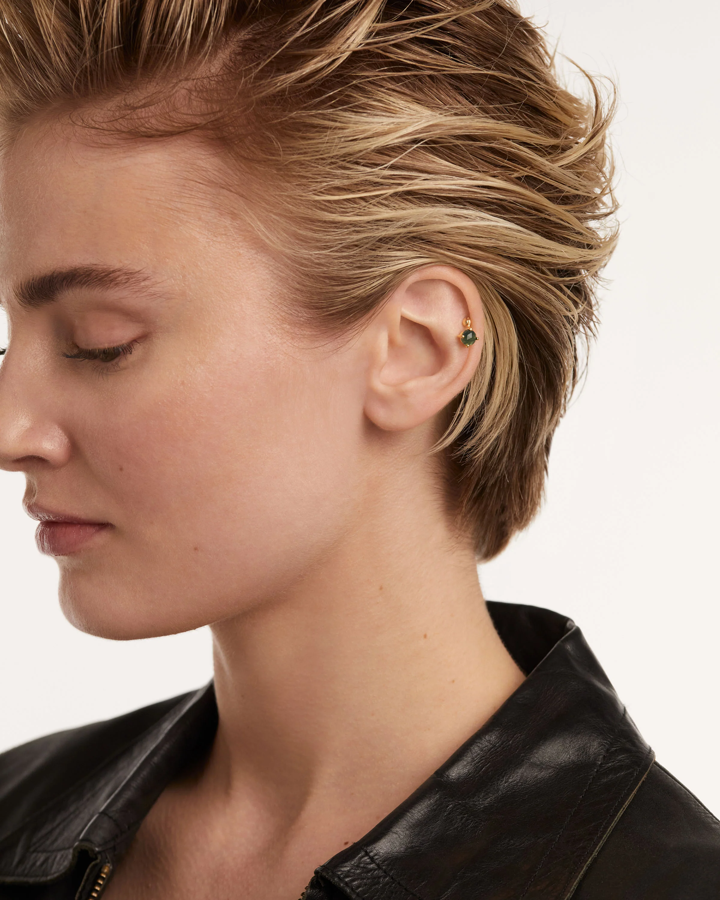 Kimi Moss Agate Single Earring