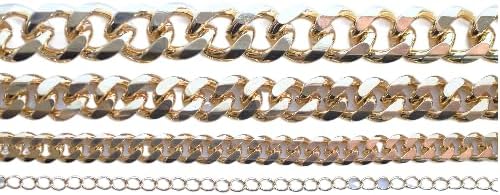 Gold Filled EP Cuban Chain Flat and Extension different sizes 1.3mm/1.6mm/2mm/2.8mm/3mm/4.3mm/6mm/9mm/11.5mm personalize necklace /