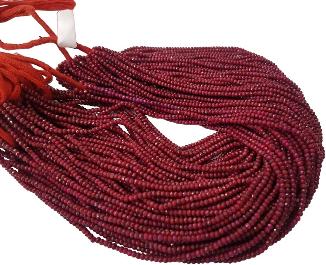 Ruby Corundum Laser Faceted rondelles Gemstone for Jewelry 2.6-2.8mm 50 Strand CHIK-STRD-87790