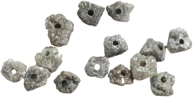 5-7mm Large Hole Gray Rough Diamond Beads, 1mm Drilled Gray Diamond, Chain It And Wear It, Conflict Free Diamonds For jewelry (2Pc To 20Pc), 5-7 MM
