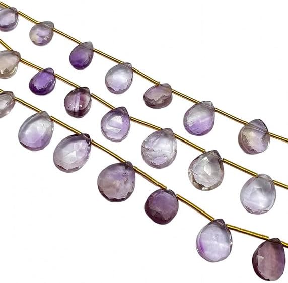 9 inches Natural Amethyst Beads Size 8x9-10x13mm Shape pear Cut Faceted Making, Beading & Craft Supplies lot of 25 Strands CHIK-STRD-97456
