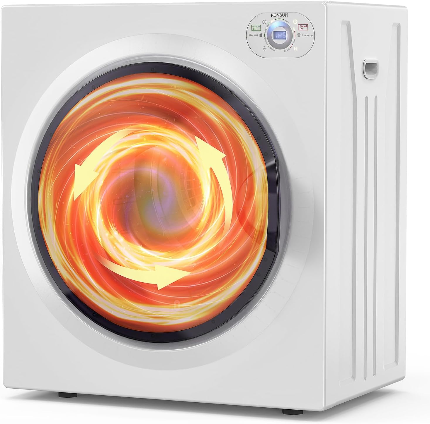 Bonnlo 9LBS Compact Front Load Laundry Dryer, 1400W Stainless Steel Portable Clothes Dryer with LCD Control Panel & Six-Mode Portable Dryer for Apartment, Home, Dorm