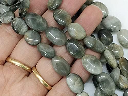BEADS GEMSTONE 1 Strand Natural Cats Eye Plain Smooth Oval Beads, Cats Eye Beads, Cats Eye Oval Nuggets, 8-10mm 12 Inch Code-HIGH-16931