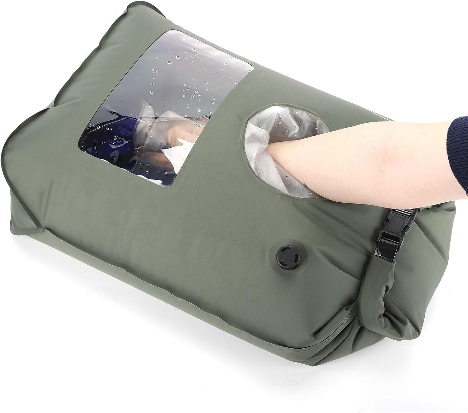 Portable Washing Machine for Camping RVing Travel Laundry Solution Washbag Kid Clothes Manual Washer Camp Dry Bags Self-sufficient Hand Wash Bag Backpacking Traveller RV Adventures Essential