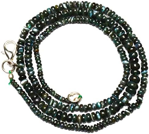 Very Very Rare Natural Gem Alexandrite Chrysoberyl Smooth 3 to 4MM Rondelle Beads Necklace 19.5