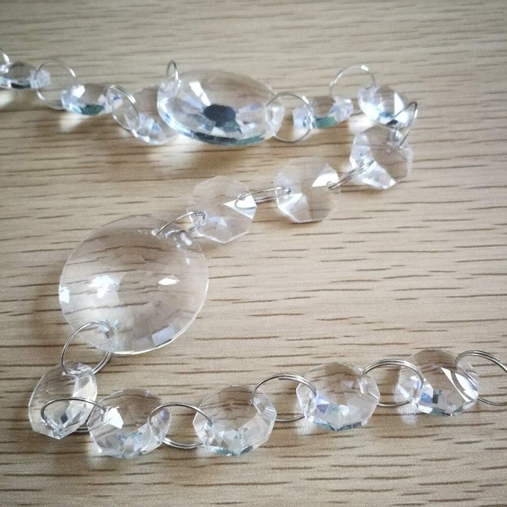 Chandelier Crytal s clear 20meters 14mm octagon beads30mm crystal sunflower beads pendants for wedding home lamp curtain chains decor