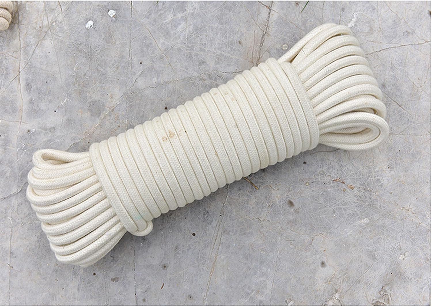 Cotton String Ball, Elastic cord, thread beading string,Macrame Rope Beige 100 m,Macrame Cord Cotton Core Twisted Thick Cotton Rope,Multi-Purpose Decking Rope for Macrame Art,Flagpole Rope,Clothesline