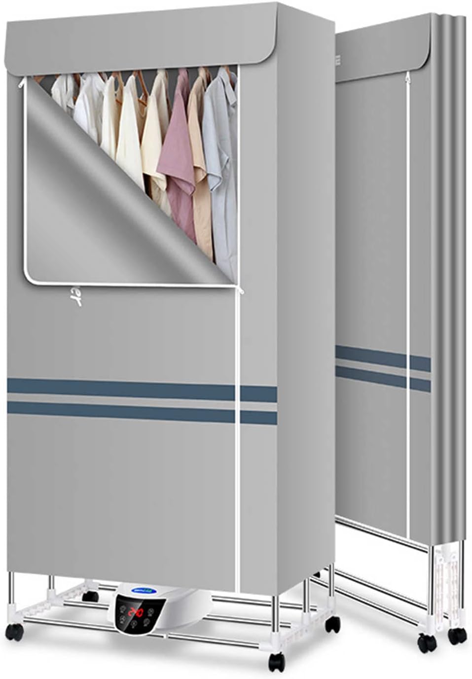 Clothes Dryer, Electric Clothes Airer Indoor, Portable 2/3-Tier Electric Clothes Drying Rack Foldable 2300w Energy Saving Digital Automatic Timer for House The New