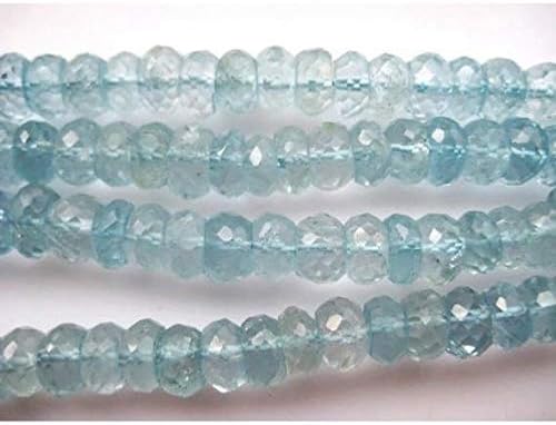 1 Strand Natural Swiss Blue Topaz Rondelles, Faceted Rondelle Beads, 6mm Beads, 6 Inch Code-HIGH-19215